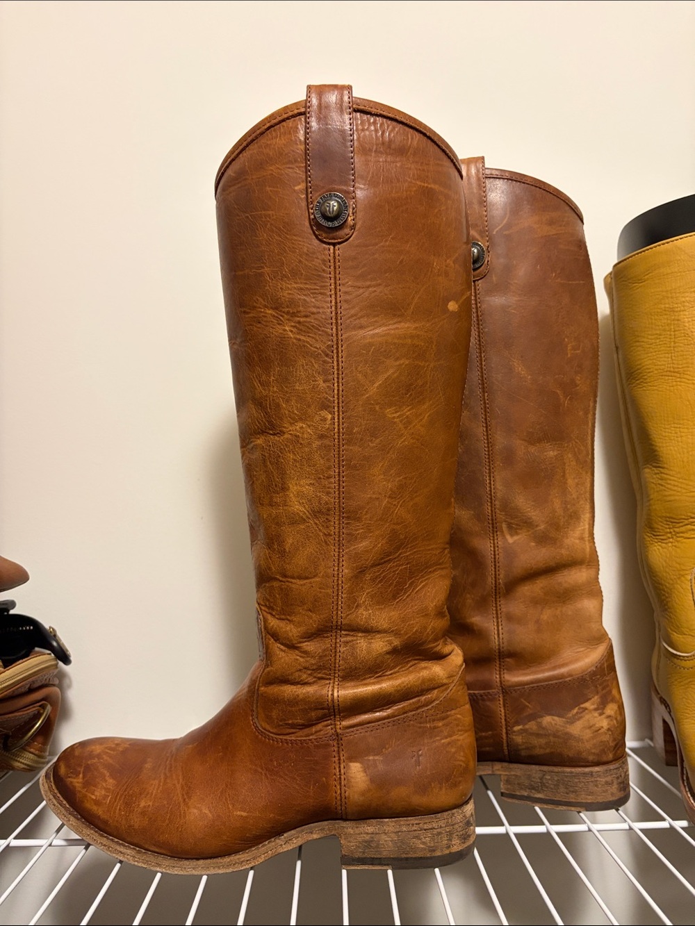 Women’s Tall Brown Leather Riding Boots - Frye Size 8 - Picture 3 of 4